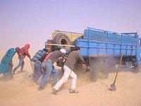 Pushing stucked truck